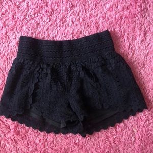 Navy Blue Crochet Shorts